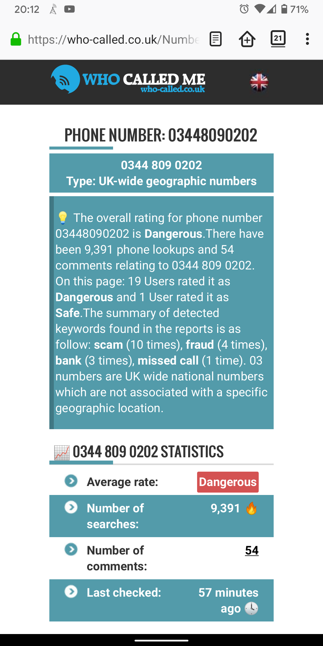 Who-called me stats for number